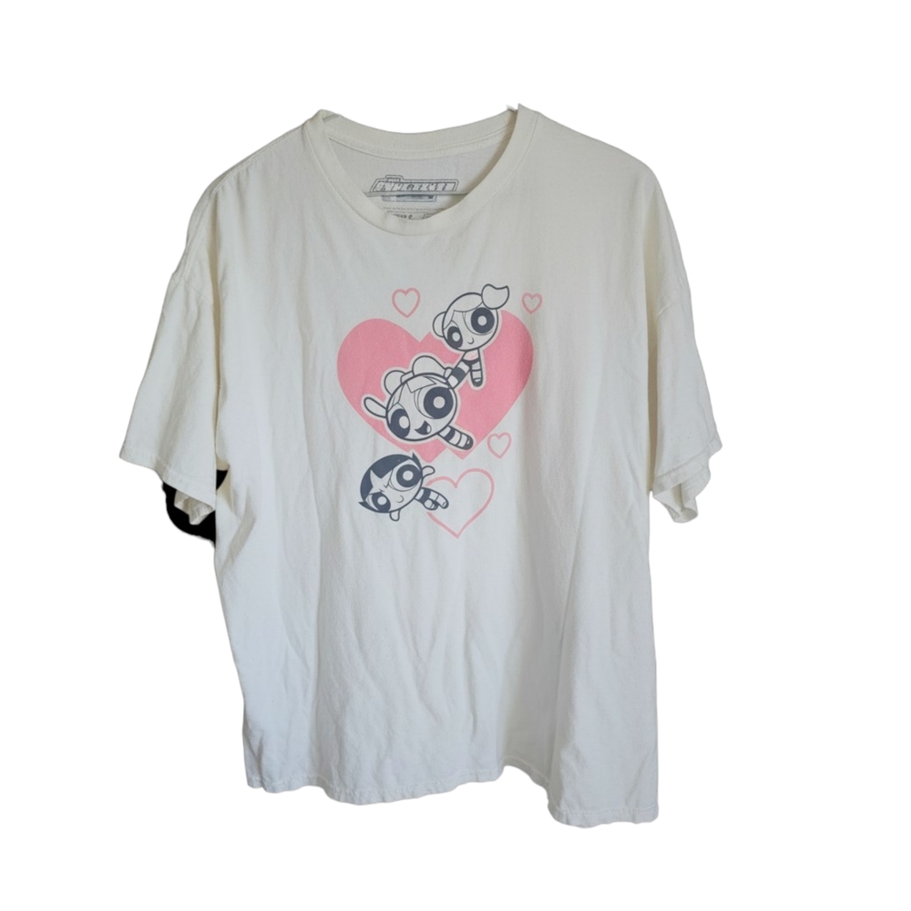 Powerpuff Girls Graphic T-Shirt White Cartoon Network 2XL